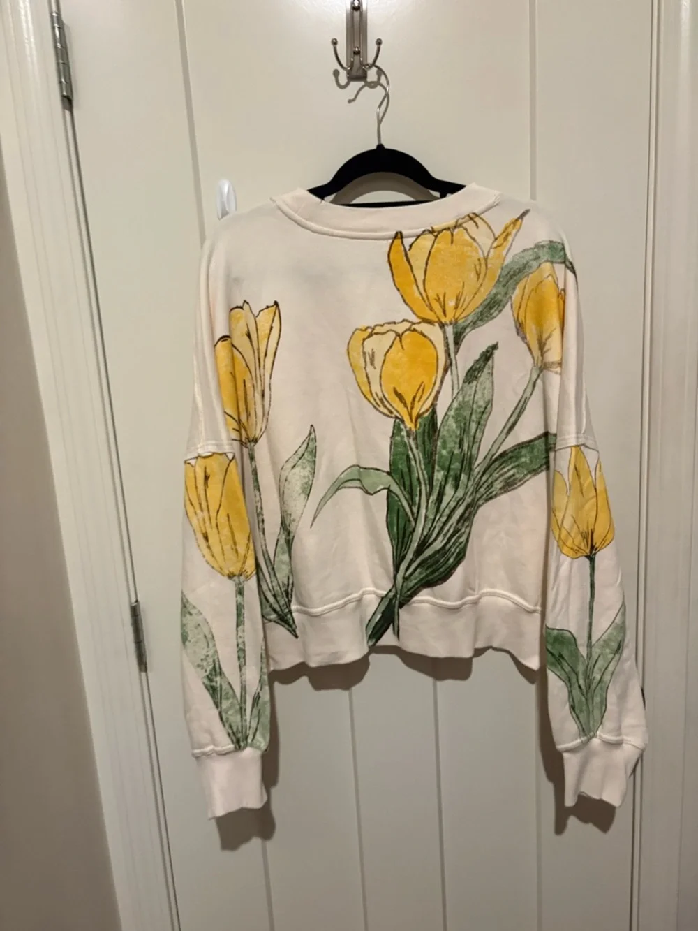 Free People Gaia Sweatshirt Medium Color: Tulip Ivory Combo NWT - Picture 6 of 6